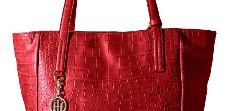 tommy hilfiger red tote bag