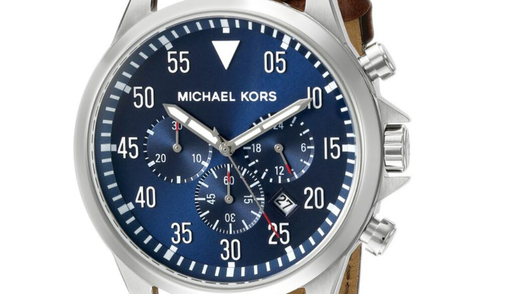 Michael Kors Men's Gage Stainless Steel Watch With Brown Leather