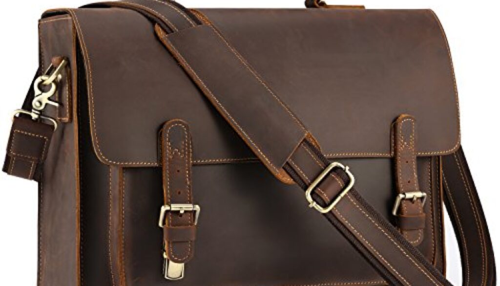 Kattee Mens Leather Satchel Briefcase