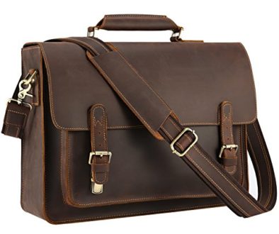 Kattee Mens Leather Satchel Briefcase